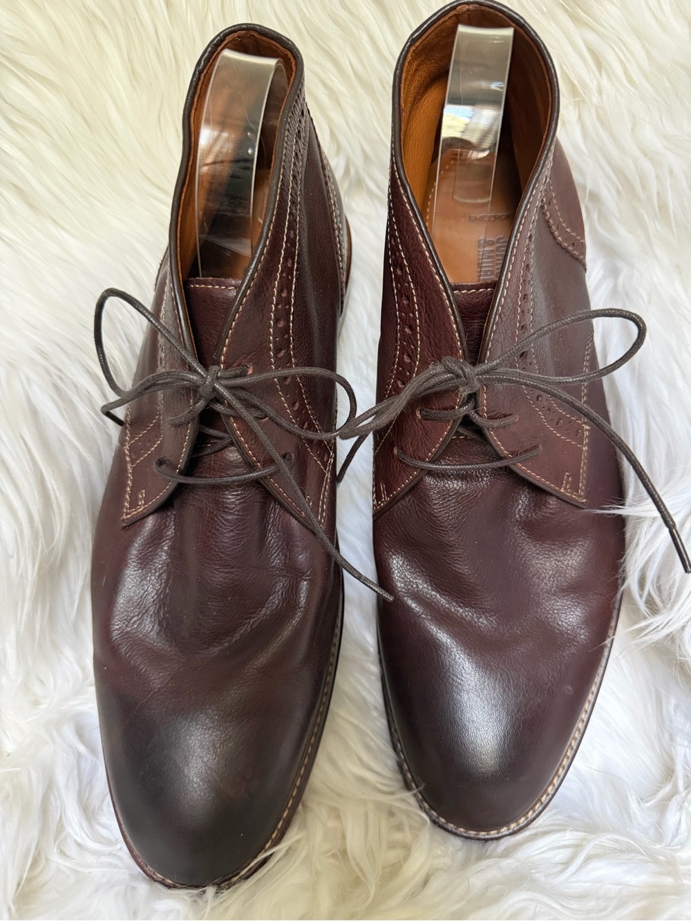 Johnston Murphy Mens 12 Warner Chukka Boots Mahogany Leather Ankle 20-3874